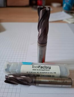 Schaftfräser 12 mm HSS Feinschrupp DIN 840 TICN beschichtet Alcrona Pro - Plüderhausen