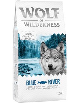2 x 12 kg Wolf of Wilderness Trockenfutter - getreidefrei - Blue River - Lachs