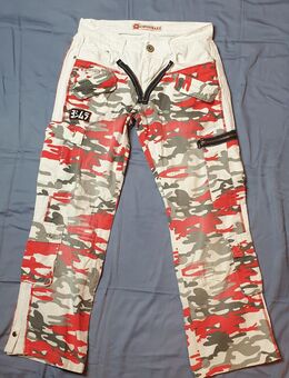 VSCT Jeans Hose Baggy Jeans2befree, W30. L32. Weiß/Como.Rot. GAY/L.(FP.= 22€).REDUZIER AUF= FP.= 18€.‼️ Die Hose ( Como- Rot ) ist farblich etwas von den Como-Farben ausgewaschen, siehe Bilder. - Bühl