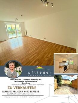 Zentrumsnahe 1,5 Zimmer Wohnung mit Terrasse und Außenstellplatz - Ortenburg