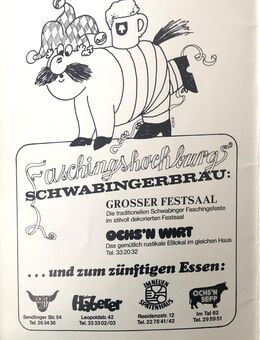 Vintage Faschingskalender 1977 Schwabinger Bräu - Seefeld (Bayern)