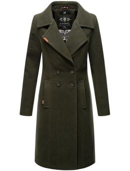 Navahoo Wintermantel Wooly edler Damen Trenchcoat in Wollmantel-Optik