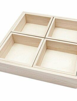 Rico Design Setzkasten Schau-/ Sortierkasten Kiste Holz unbehandelt 5-teilig NEU - Köln
