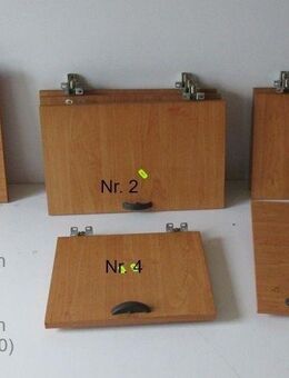 8-er Set buchefarbene Möbelklappen für Oberschrank - perfekt für Selbstausbauer Wohnwagen / Wohnmobil Sonderpreis (aus Bürstner Alkoven BJ90 F290 Ducato) - Schotten Zentrum