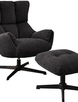 Jockenhöfer Gruppe Relaxsessel Melania, inklusive Hocker, 360° Drehfunktion, kuscheliger Webstoff