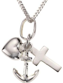 Firetti Kette mit Anhänger Schmuck Geschenk Silber 925 Halsschmuck Halskette Panzerkette Glaube