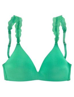 LASCANA Push-up-BH ohne Bügel mit wunderschönen Spitzenträgern, Dessous