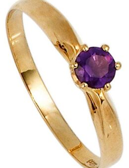 JOBO Goldring, 585 Gold mit Amethyst