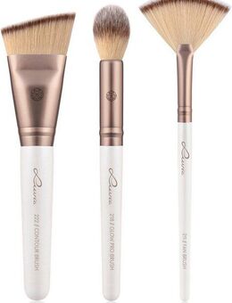Luvia Cosmetics Kosmetikpinsel-Set, 3 tlg., Nurai-Pinselhaar, vegan und hautfreundlich, verliert keine Haare.