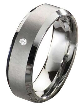 Damenring Wolframring DW100 mit Zirkonia - Aholming