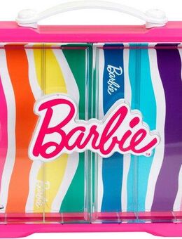 Klein Sammelkoffer Barbie - Sammelvitrine für 6 Barbies, mit leuchtendem Barbie Logo