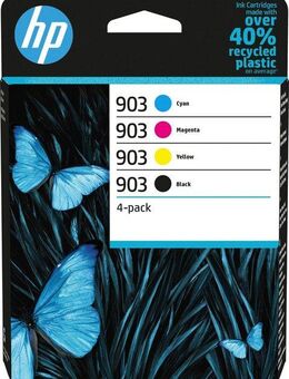 HP 903 4er-Pack Nachfülltinte (für HP, x, original HP Farbpatrone, Instant Ink, cyan/magenta/yellow/schwarz)