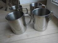 4 Becher 4,- rostfreier Edelstahl Tassen Henkelbecher Trinkbecher - Flensburg