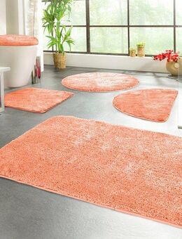 KiNZLER Badematte Chaozhou, Höhe 20 mm, rutschhemmend beschichtet, fußbodenheizungsgeeignet, Polyester, rechteckig, 2er-Set rechteckig 55x50 cm / rechteckig 50x80 cm, Badteppich, Uni Farben, weich, als rechteckig, rund & Set erhältlich