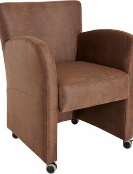 exxpo - sofa fashion Sessel Cortado, Loungesessel auf Rollen, schmale Armlehnen, bequem, Breite 66 cm