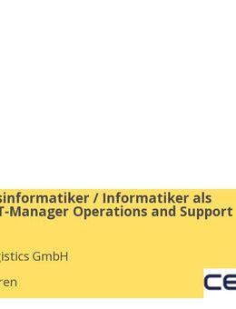 Wirtschaftsinformatiker / Informatiker als Leiter IT / IT-Manager Operations and Support (m/w/d) - Großbeeren
