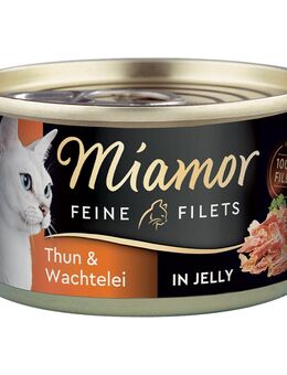 Miamor Feine Filets Dose 6 x 100 g - Thunfisch & Wachtelei in Jelly
