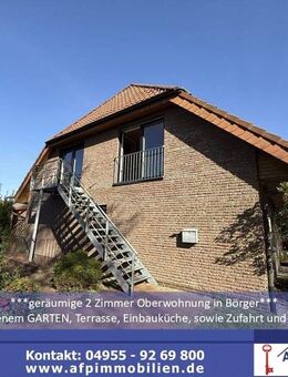 ***geräumige 2 Zimmer Oberwohnung mit EBK in Börger*** mit eigenem Garten, Terrasse, sowie Zufahrt und Carport - Börger