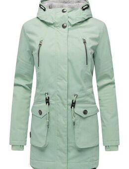 Ragwear Kurzmantel Ellsa YOUMODO Winterparka mit auffälligen Taillenzugkordeln und Kapuze