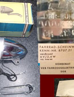 DDR FER Fahrrad Lampe Frontlampe FER 8707.21, AKA , " Neu " Ruhla - Berlin