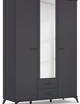 rauch Drehtürenschrank Lucena mit schräg ausgestellten Füßen im Monochrom-Stil, mit Spiegel