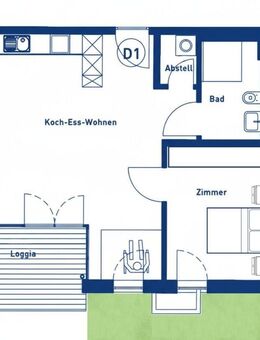 2-Zimmerwohnung mit Loggia und TG-Stellplatz - Biberach am Gigelberg - Biberach (Riß)