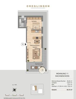 Whg. 11 - Wundervolle 2-Zimmer-Penthousewohnung - Creglingen