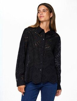 pieces Spitzenbluse PCVILDE LS SHIRT WVN NOOS
