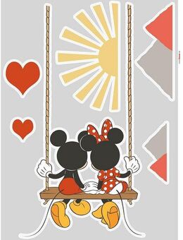 Komar Wandtattoo Mickey Swing - Größe 50 x 70 cm (7 St), selbstklebend, Wandsticker, Kinderzimmer