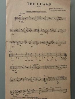 Noten D. Gillespie: „The Champ“ Violine/Akkordeon/Git. (40er/50er) - Münster