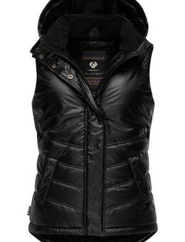 Ragwear Steppweste Hesty Bling Wasserdichte Outdoor-Weste mit abnehmbarer Kapuze