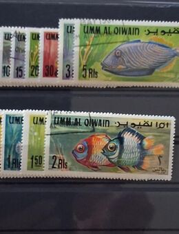 Briefmarken Umm Al Qiwain 1967 Fische Satz komplett gestempelt - Görlitz
