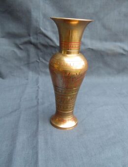Messingvase rot-schwarz-gold (Indien) - Kolkwitz