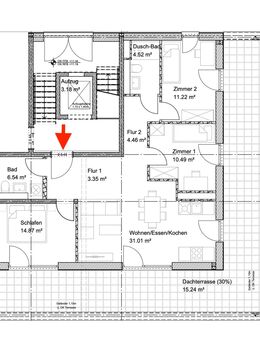 4-Zi.-Wohnung, Penthouse, Neubau - Erstbezug - im LagardeCampus, Dachterrasse - Bamberg