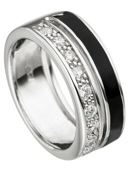 JOBO Silberring Ring mit Zirkonia, 925 Silber rhodiniert