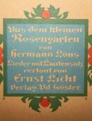 Hermann Löns - aus dem kleinen Rosengarten in 57572
