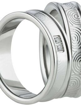 Klassische Partnerringe Edelstahl Silber AB1562-AB1563 - Aholming