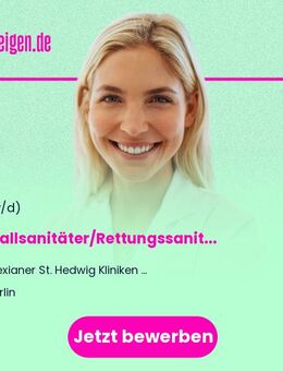 Notfallsanitäter/Rettungssanitäter für die Notaufnahme mwd - Berlin