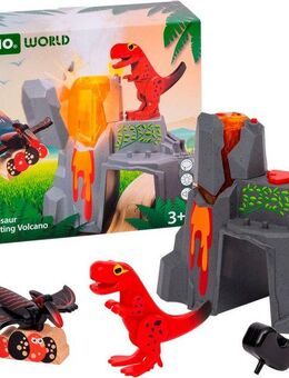 BRIO® Spielzeugeisenbahn-Erweiterung BRIO® WORLD, Dinosaurier-Vulkan mit Ausbruchsfunktion, (Set, 5-tlg), FSC® - schützt Wald - weltweit