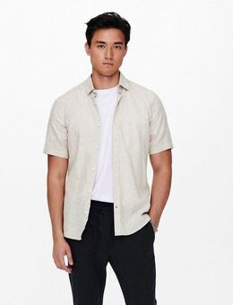 ONLY & SONS Kurzarmhemd ONSCAIDEN SS SOLID LINEN SHIRT NOOS