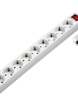 Hama Mehrfachstecker, 10-fach, mit Schalter, 3,0m, weiß Steckdosenleiste 10-fach (Kabellänge 3 m)