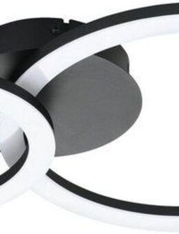 EGLO Deckenleuchte PARRAPOS-Z Deckenlampe schwarz, TuneableWhite, ZigBee 3.0, Disco-Modus, Bluetooth, CCT - über Fernbedienung, Dimmfunktion, Ein-/Ausschalter, Farbsteuerung, Farbwechsel, Memoryfunktion, Nachtlichtfunktion, Smart Home, Weckerfunktion,...