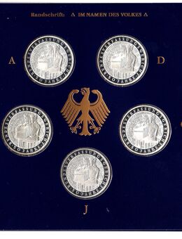Silber-Gedenkmünzen 5 x 10 DM "50 Jahre Bundesverfassungsgericht" - Körner