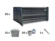 50er Set Bauzaun mit Horizontalstrebe 175m (3,5x2,0m) - BilligerBauzaun Sonderangebot - Vechelde