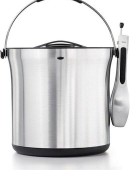 OXO Good Grips Eiseimer, Eiskühler, doppelwandig, mit Zangen-Set, Edelstahl