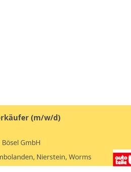 Kfz Teile Verkäufer (m/w/d) - Kirchheimbolanden