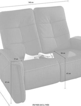 exxpo - sofa fashion 2-Sitzer Tivoli, Kinosofa, bequem und komfortabel durch die Relaxfunktion, (2-sitzig), schmale Armlehnen, hohe Rückenlehne