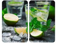 WENKO Herd-Abdeckplatte Universal Modell Mojito, Glas, (Set, 2 tlg), Herdabdeckung für alle Herdarten, kratzfest, mit rutschfesten Füßen