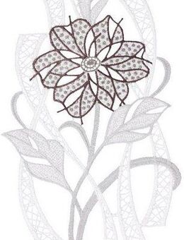 W. Reuter & Sohn - Plauener Spitze® Fensterbild Fensterbild "Moderne Blüte" farbig