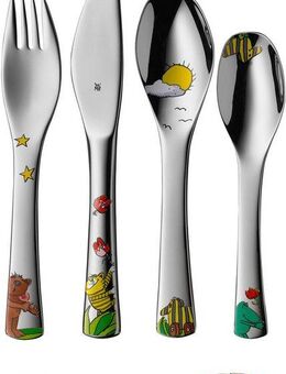 WMF Kinderbesteck Janosch (4-tlg), 1 Personen, Cromargan® Edelstahl Rostfrei 18/10, ab 3 Jahren, hygienisch, säurefest